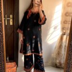 2 Pcs Women's Stitched Linen Embroidered Shirt and Trouser (2)