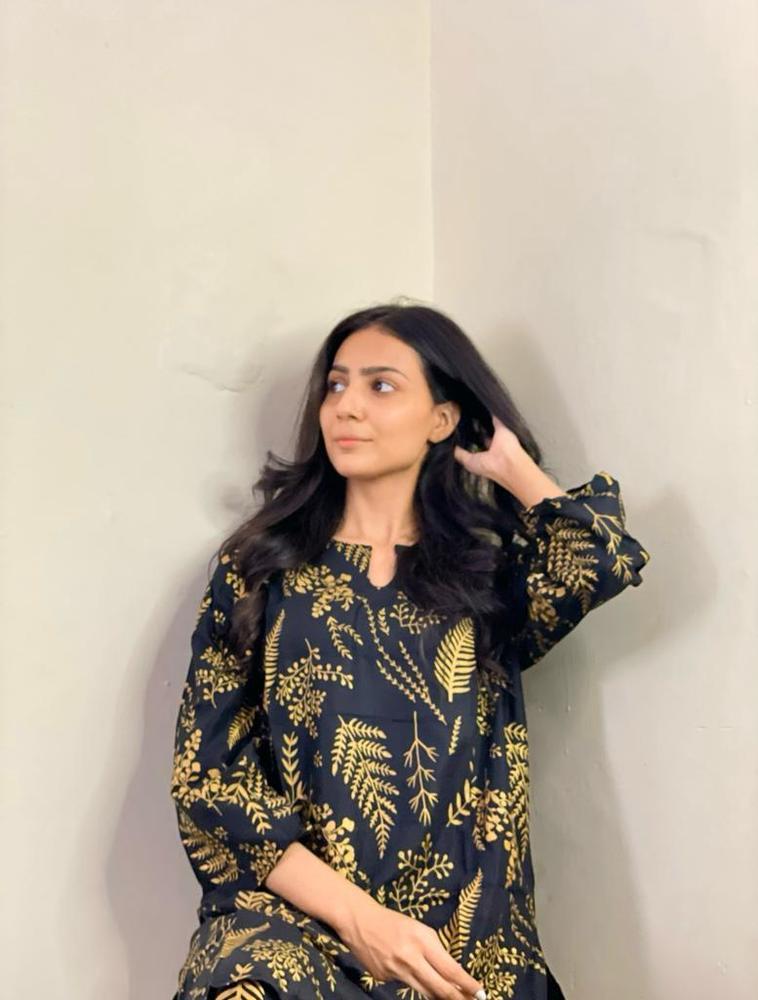 2 Pcs Women's Stitched Linen Printed