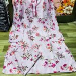 2 Pcs Women's Stitched Swiss Lawn Printed Shirt Trouser