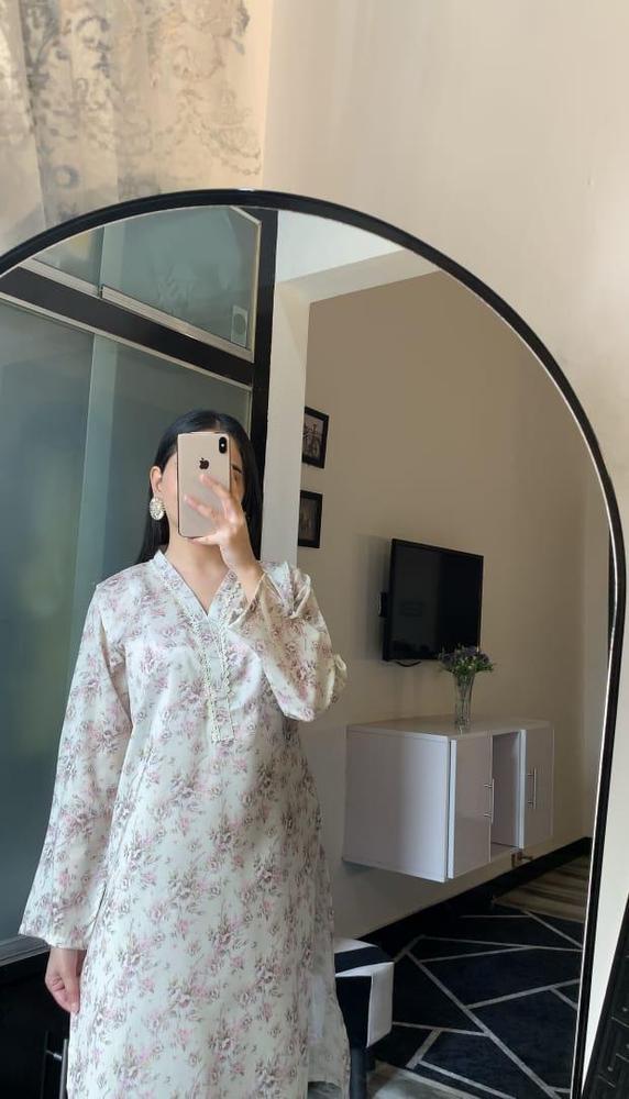 2 Pcs Women's Stitched Swiss Lawn Printed Shirt and Trouser