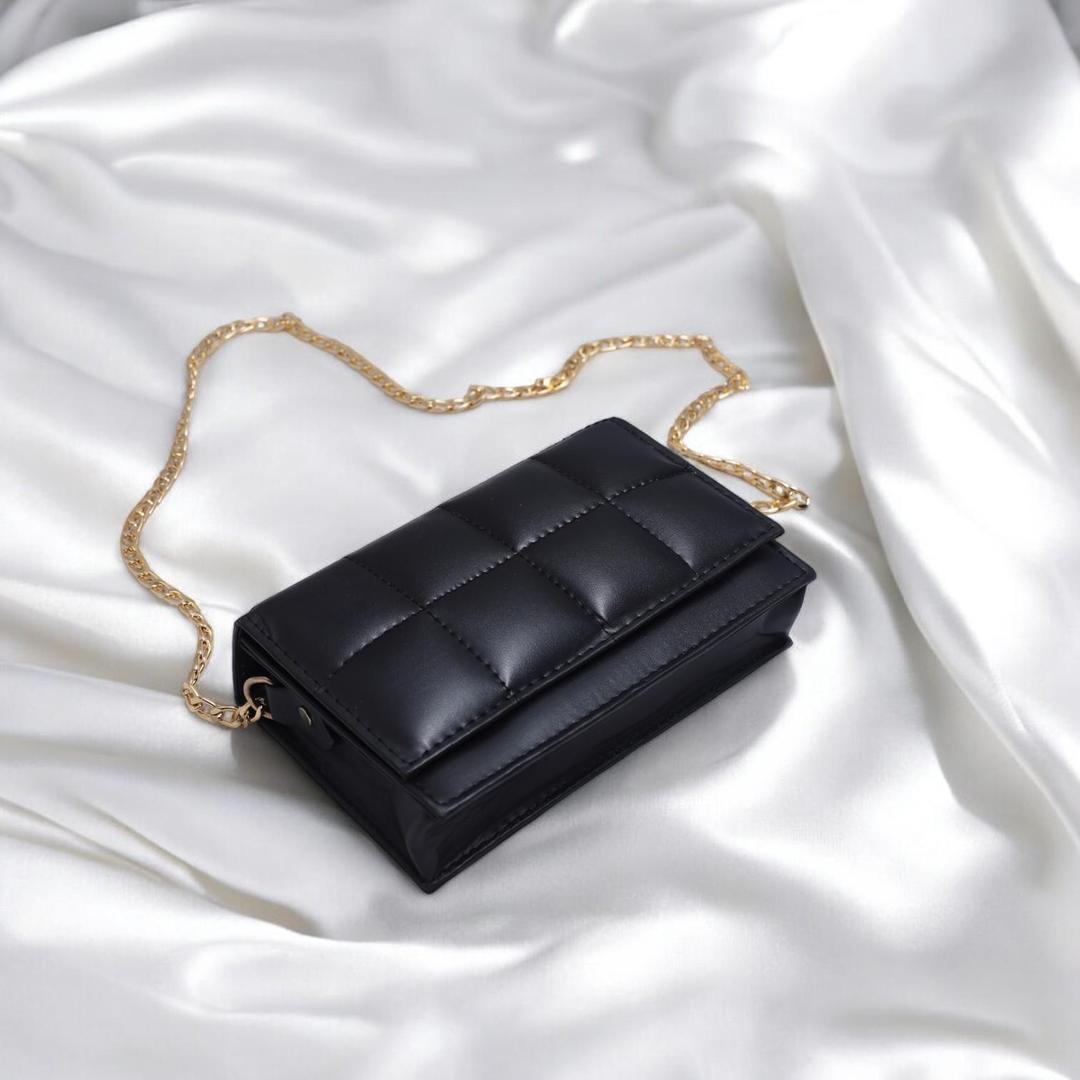 Girl's Stylish Black Crossbody Bag-1 Pc
