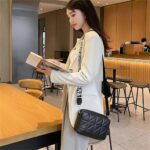 Stylish Girl's Crossbody Bag - 2 Pcs Black Embroidered PU Leather