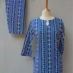 2 Pcs Women's Stitched Linen Printed Shirt
